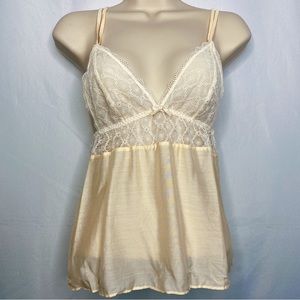 Victoria's Secret Peach Stretch Lace & Satin Cami Size S